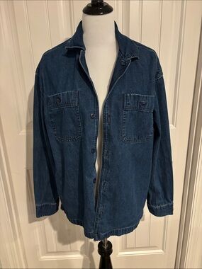 American Eagle Dark Wash Denim Shacket Chore Jacket Men's Medium